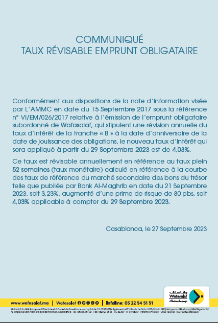 Taux révisable Emprunt obligataire