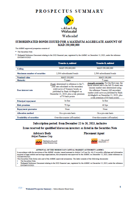 Résume relatif à l’EOS de Wafasalaf Version Anglaise