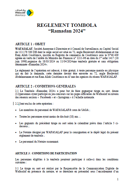 REGLEMENT RAMADAN 2024 